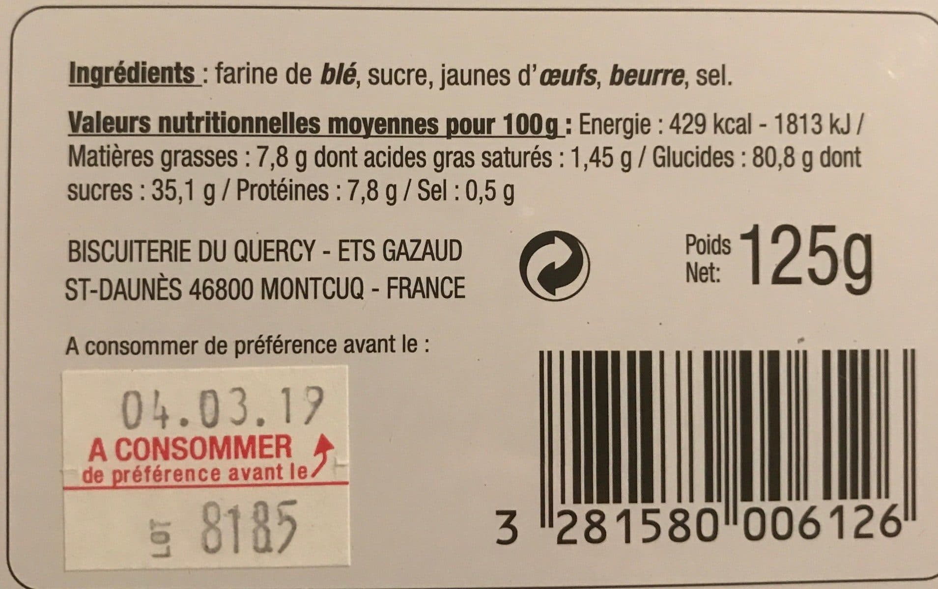 Biscuiterie du Quercy Curbelets du quercy packshot