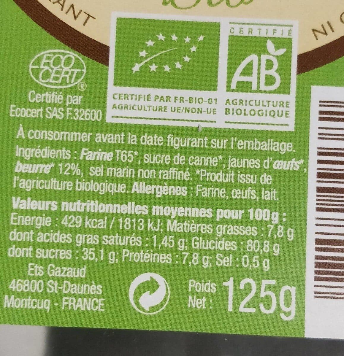 Biscuiterie du Quercy Eventails pur beurre spécialités du Quercy packshot
