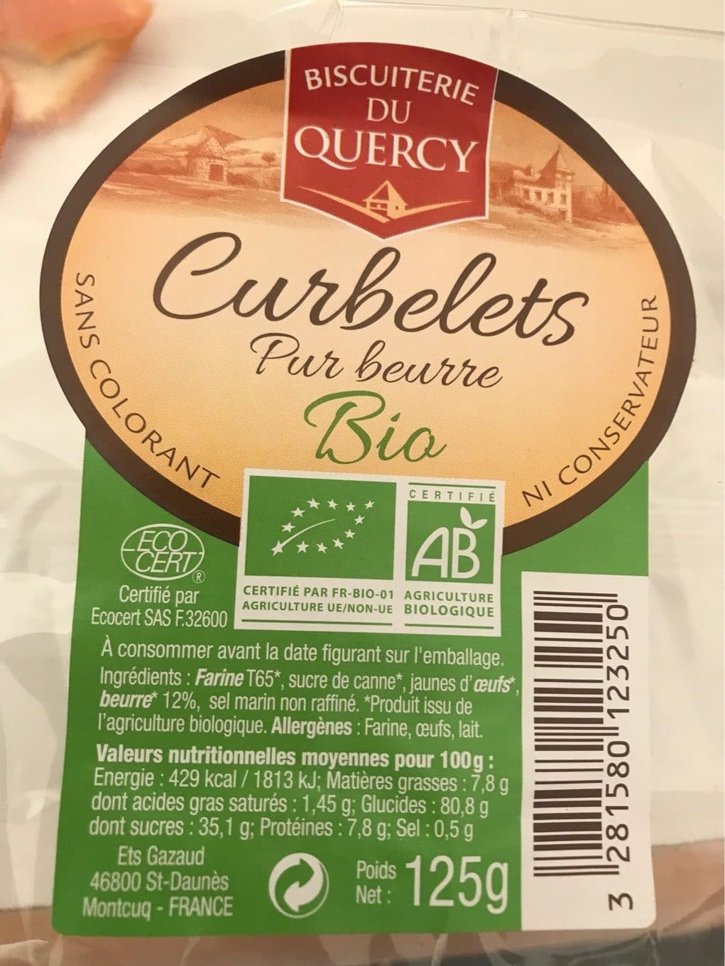 Biscuiterie du Quercy Curbelets Pur Beurre Bio packshot