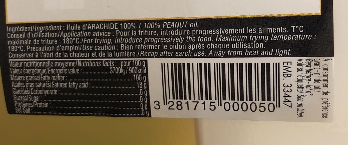 Open Food Facts Huile D'arachide packshot