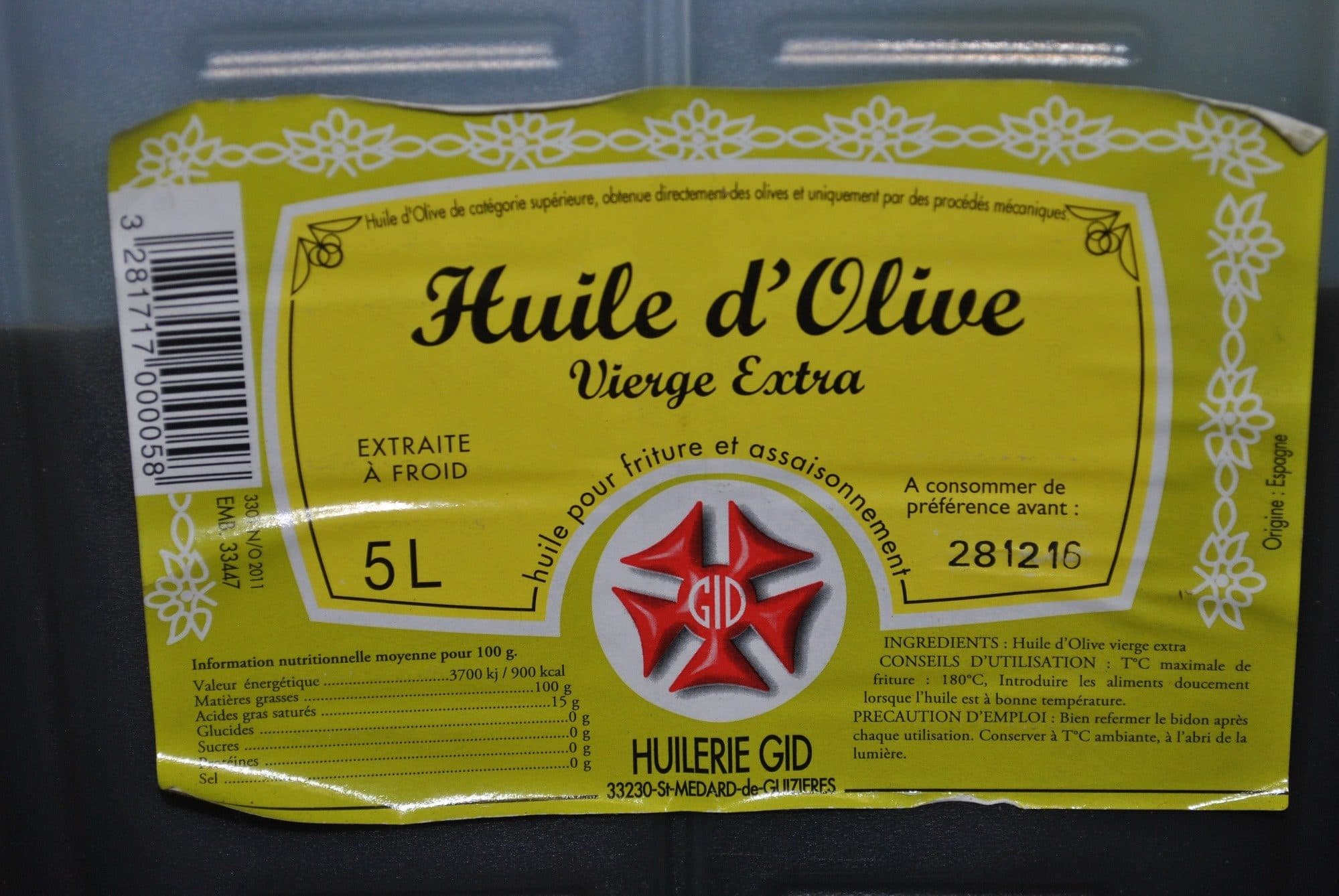 Huilerie GID Huile d'Olive Vierge Extra packshot