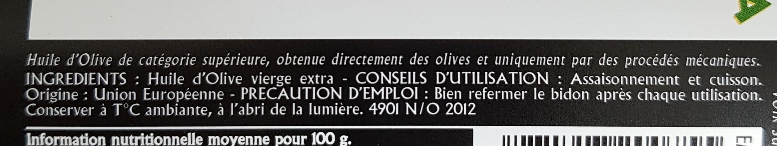 Open Food Facts Huile d'olive vierge extra packshot