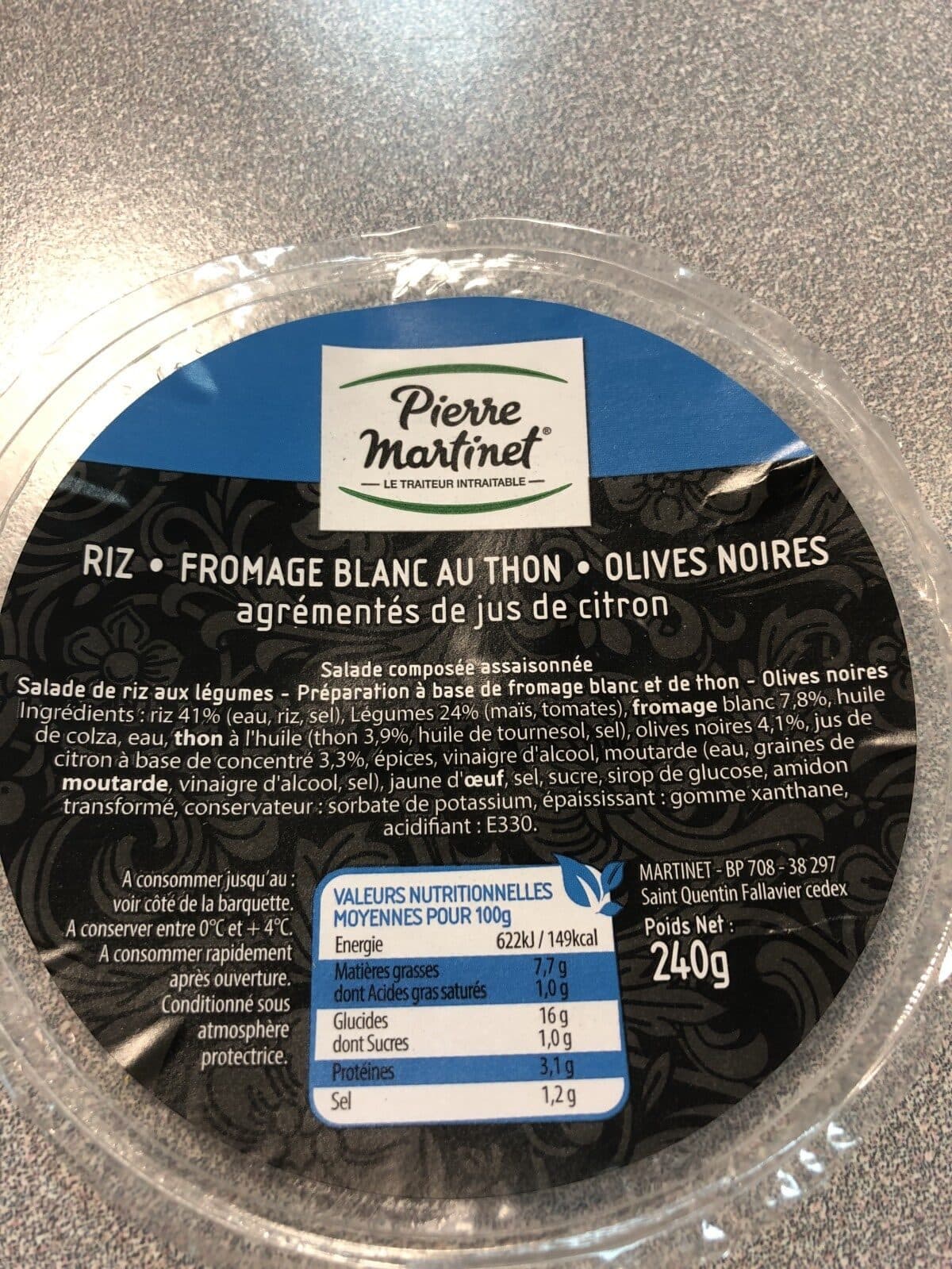 Pierre Martinet Riz fromage blanc au thon packshot