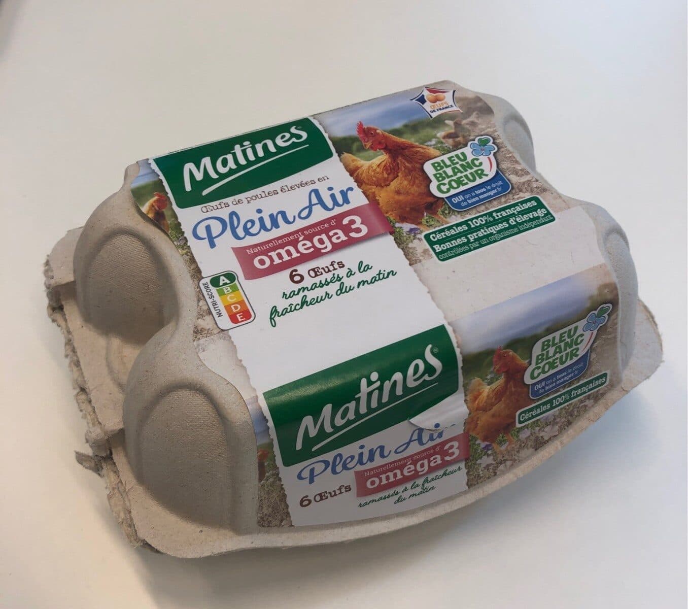 Matines Œufs moyens plein air Oméga 3 Matines packshot