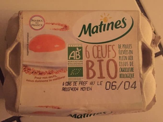 Matines OEUFS MATINE BIO X6 GROS packshot