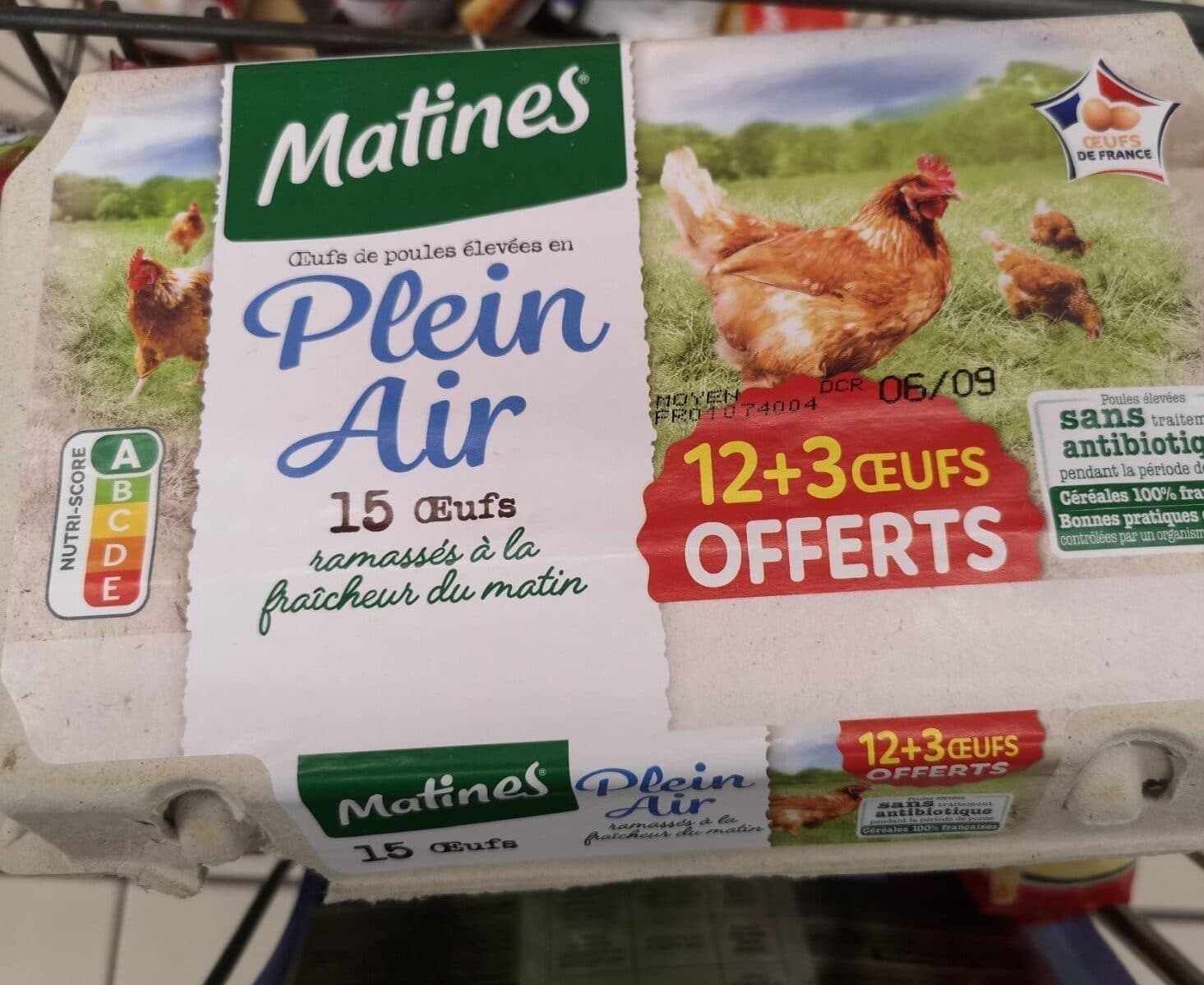 Matines Matines Oeufs Moyens Plein Air x12 +3 Gratruits packshot