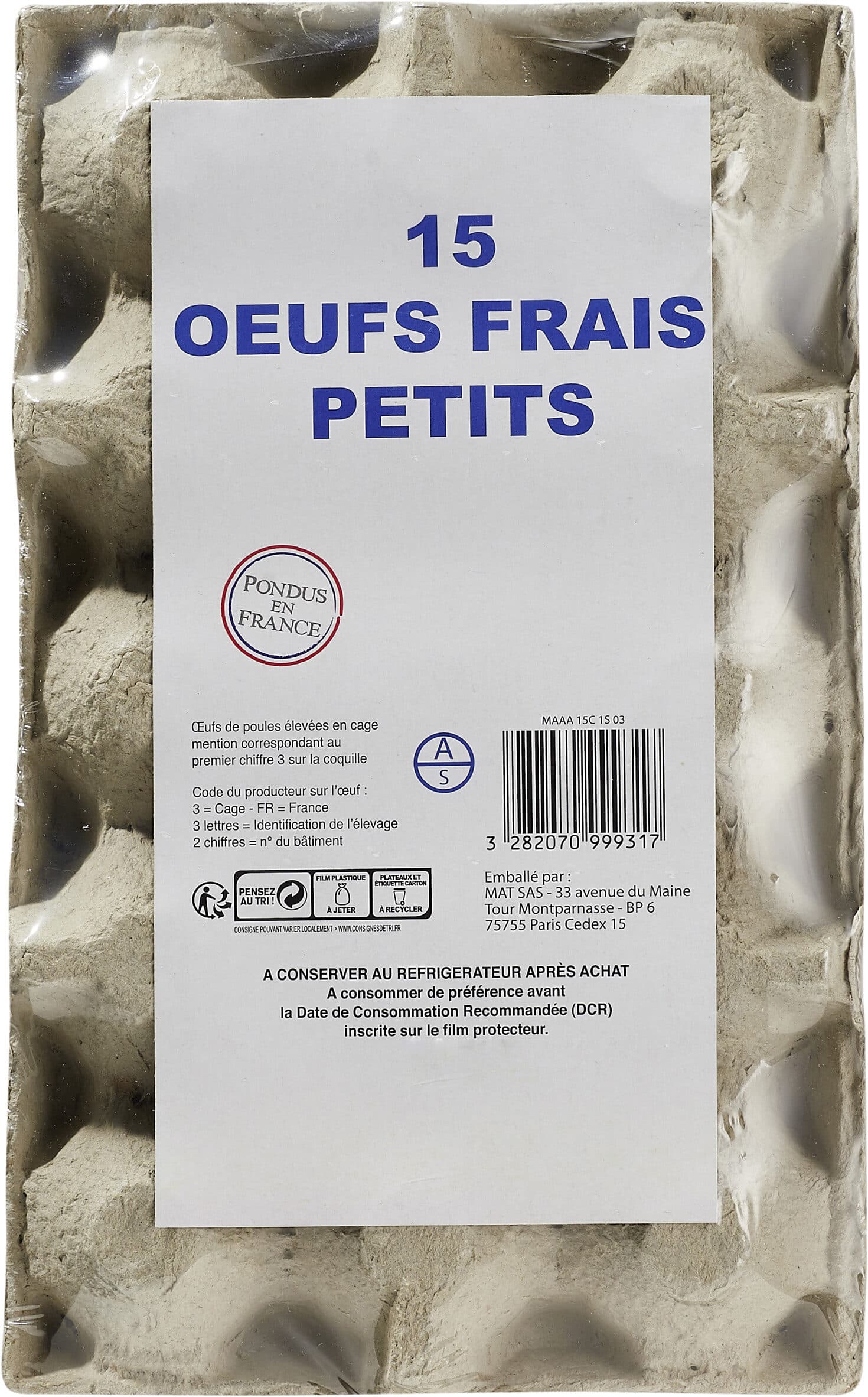 Les mercuriales 15 Oeufs frais petits packshot
