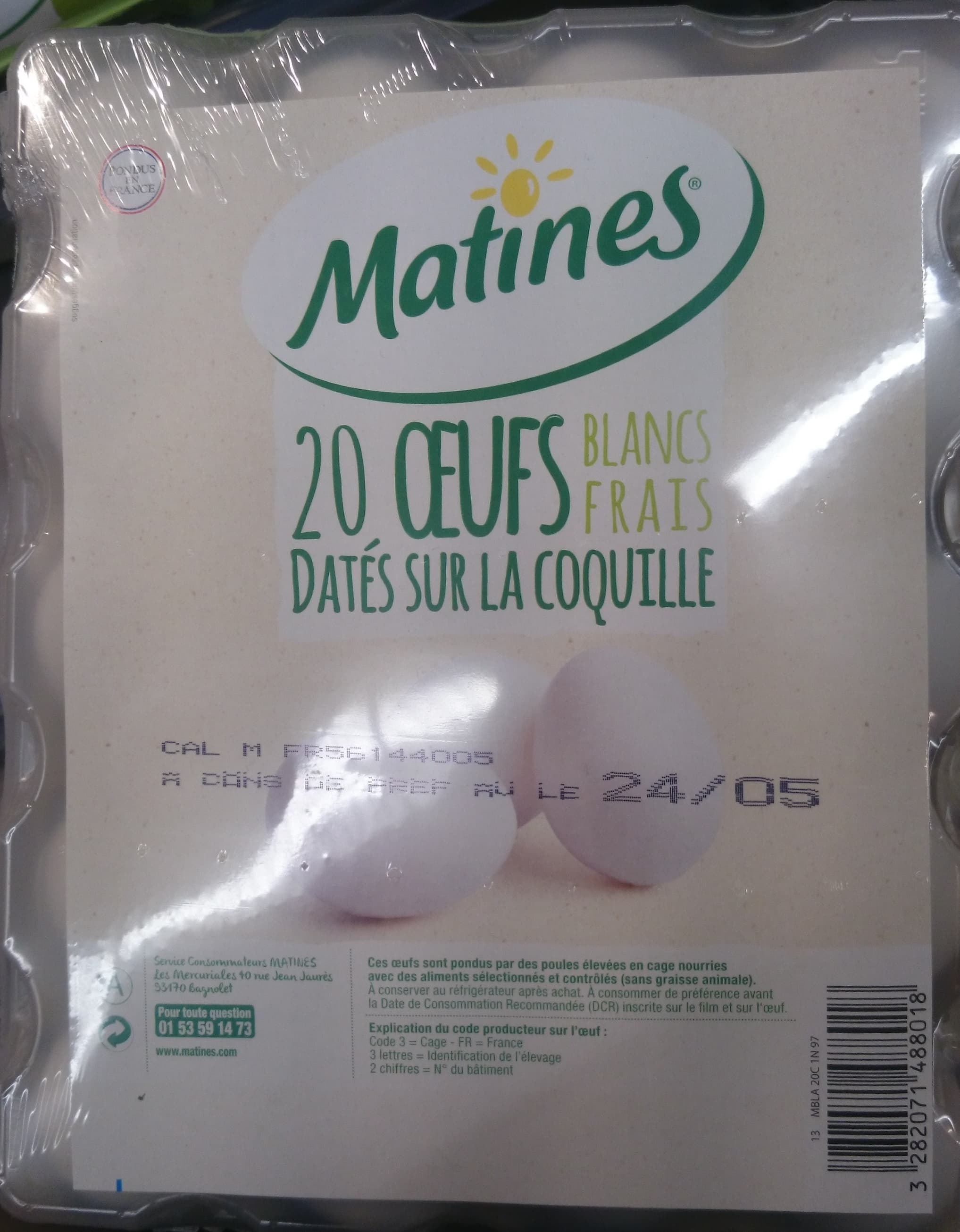 Matines Oeufs blancs frais packshot