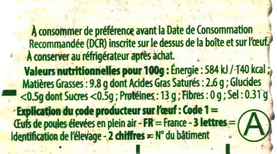 Matines® Oeufs frais gros de poules élevées en plein air packshot