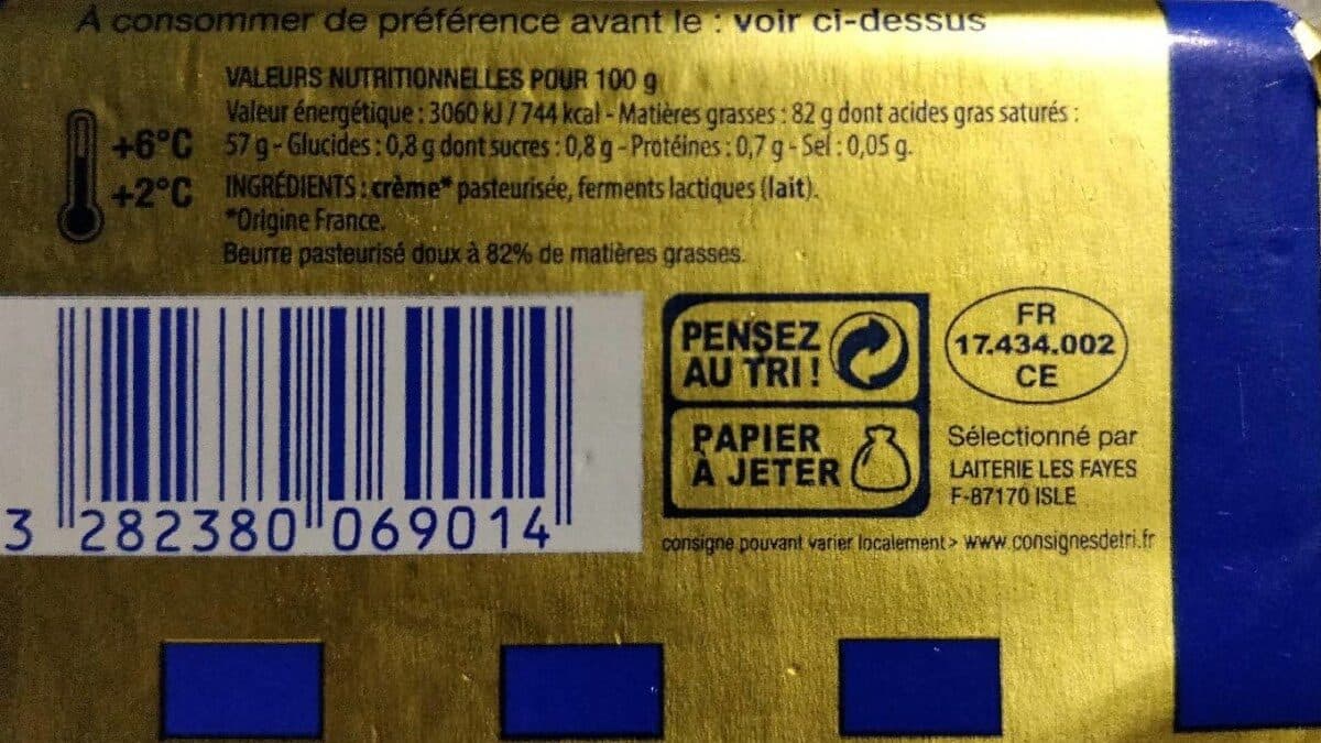 Laiterie Les Fayes Le beurre packshot