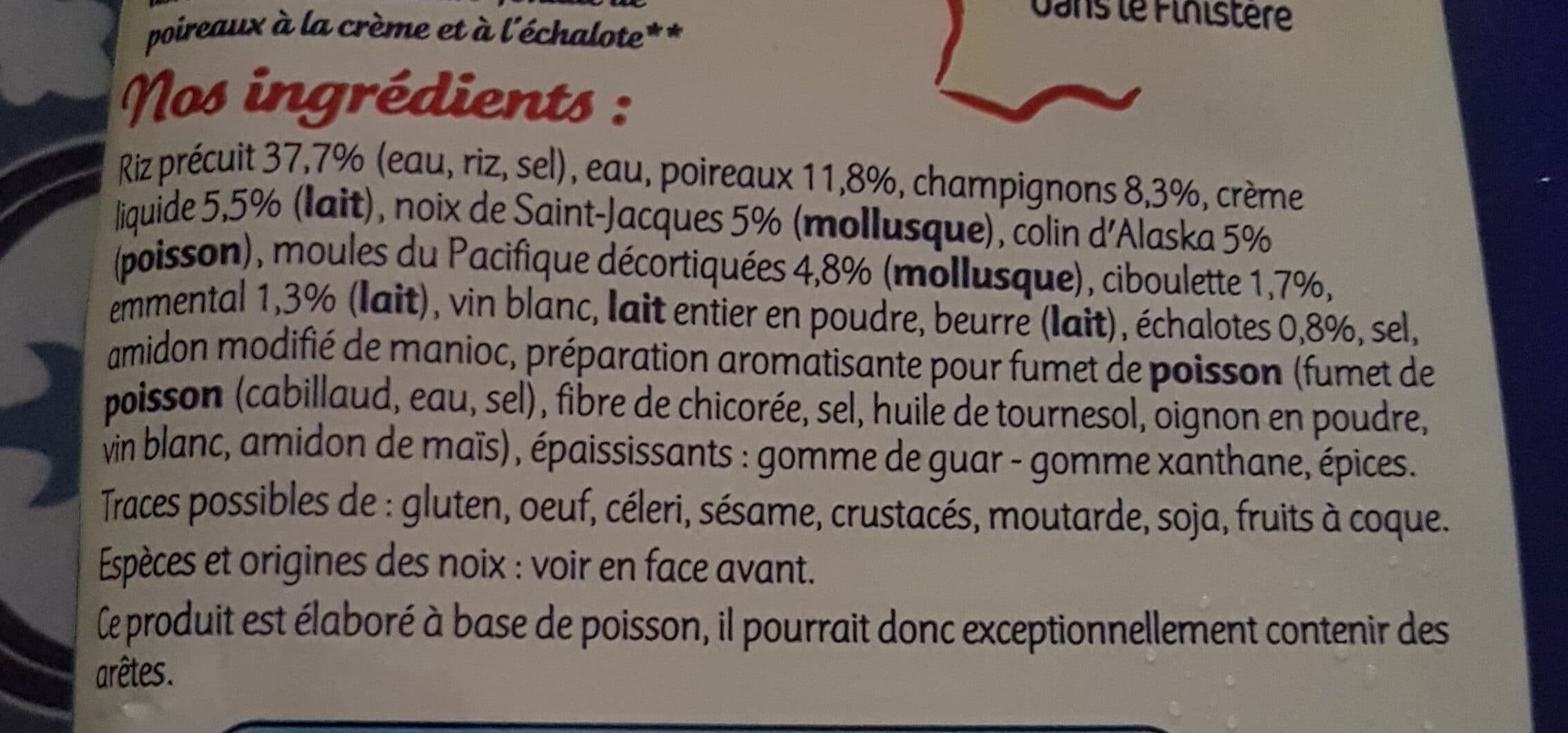 tipiak Risotto de st Jacques fruits de mer et fondue de poireaux packshot
