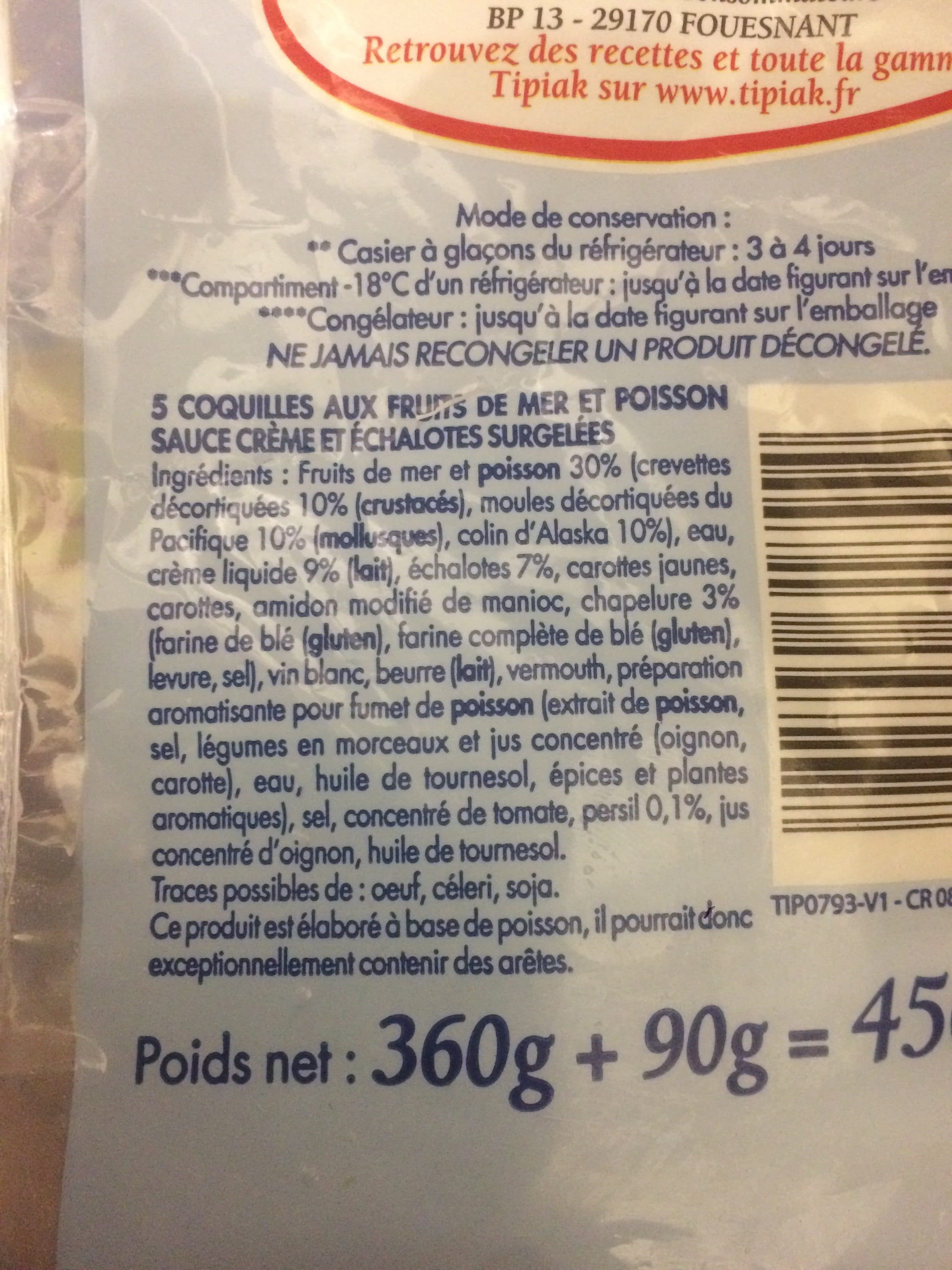 Tipiak Coquilles saint jacques packshot