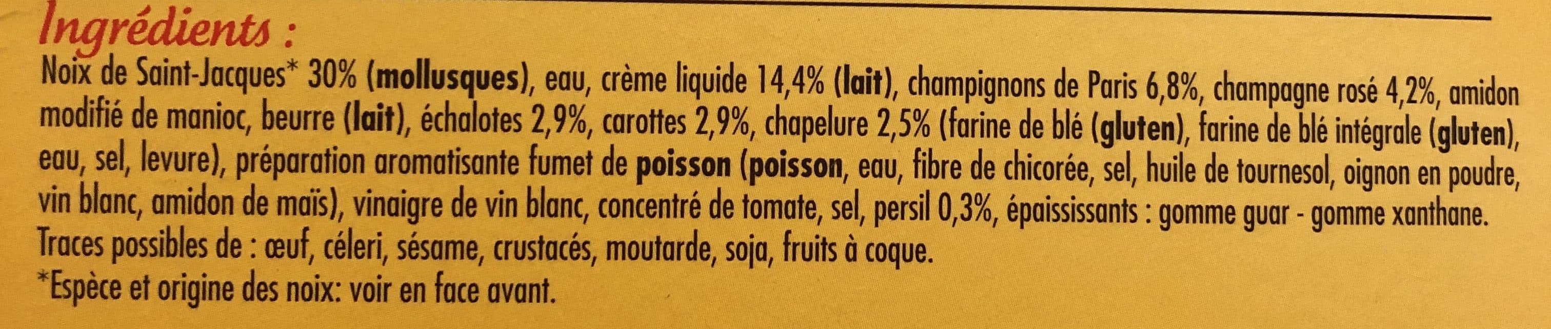 Tipiak Coquilles royales Saint Jacques sauce champagne packshot
