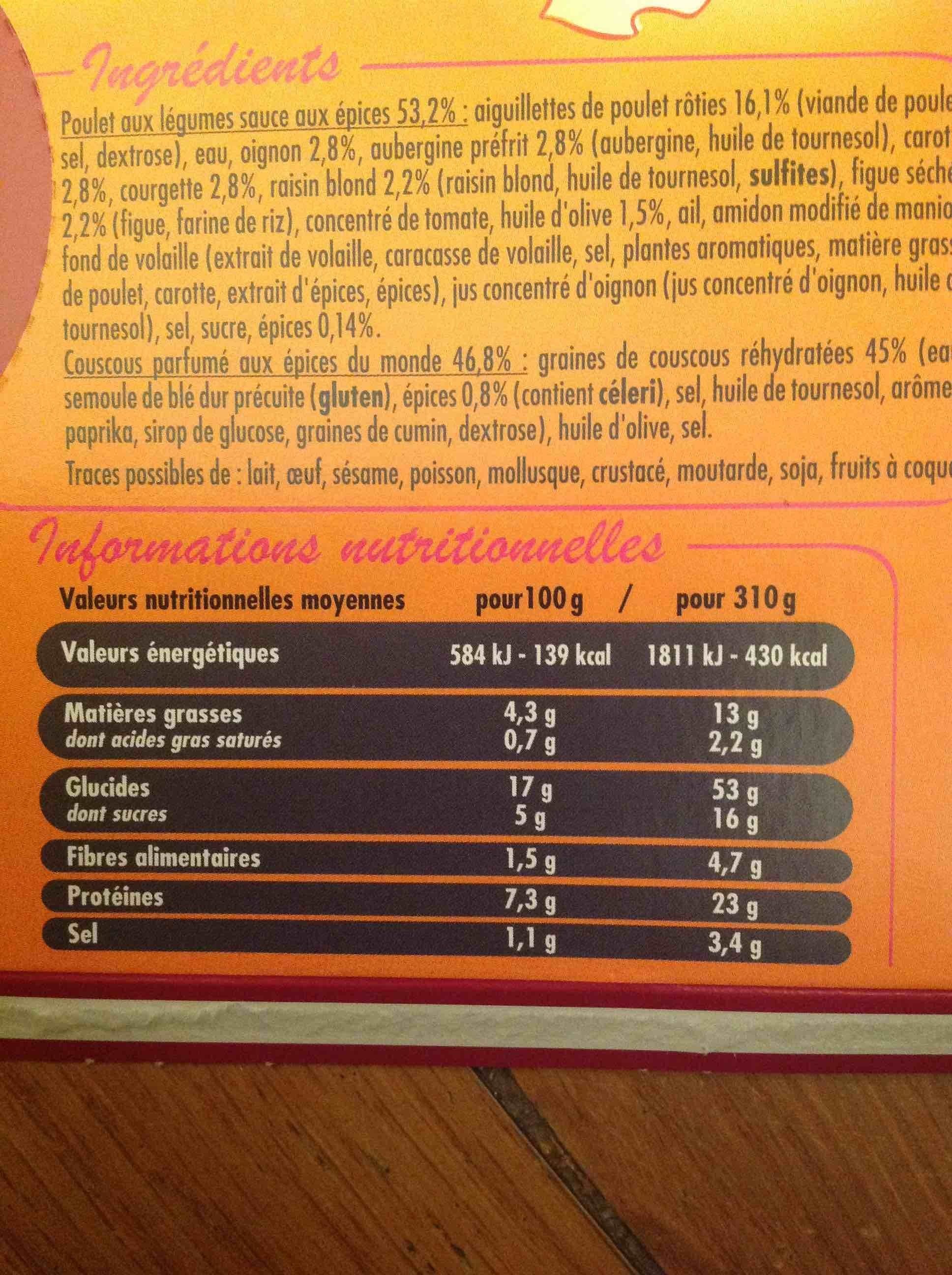 Tipiak Tajine de poulet couscous aux épices du monde packshot