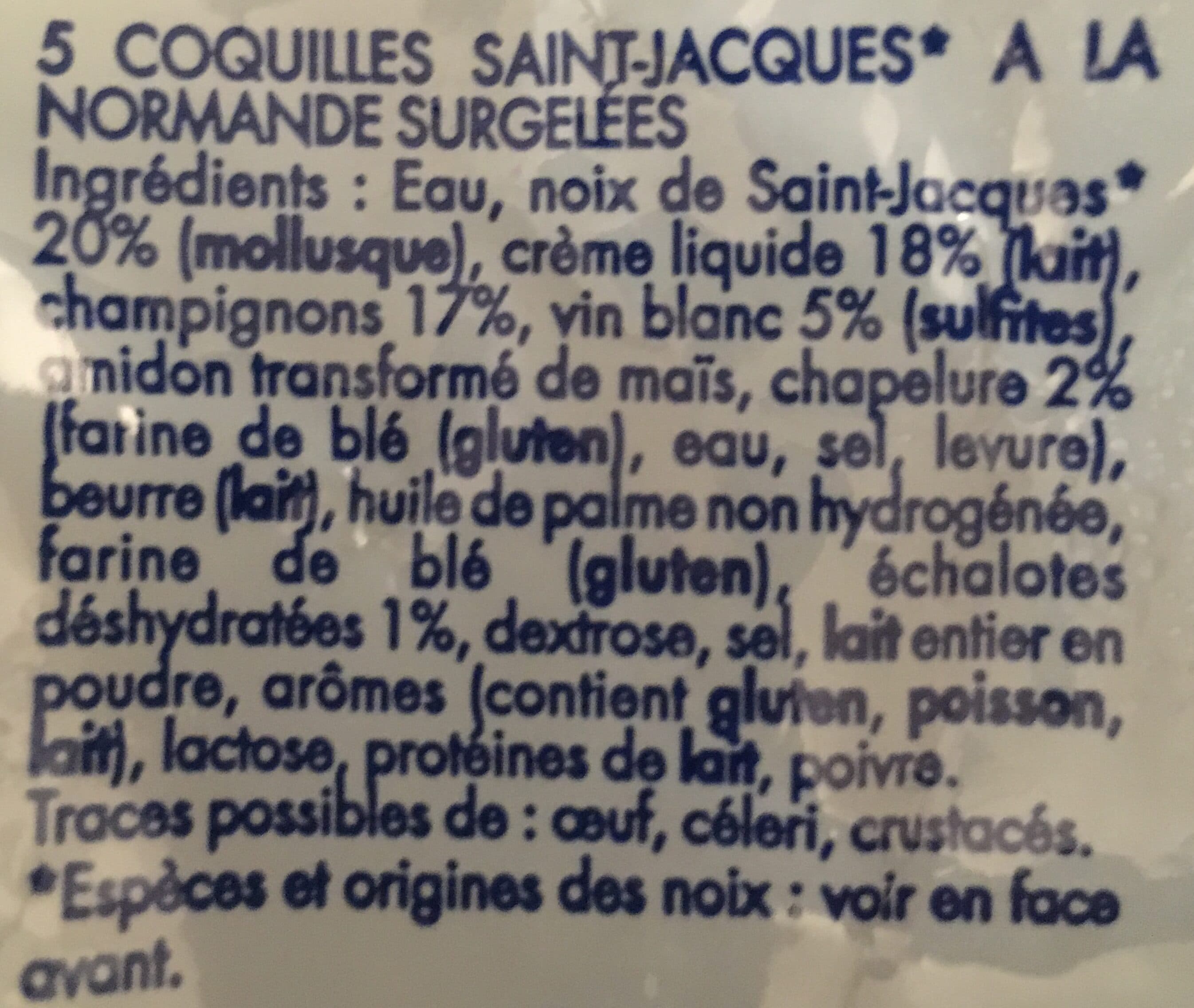 Tipiak Coquilles St Jacques a la normande 5 coquilles ! packshot
