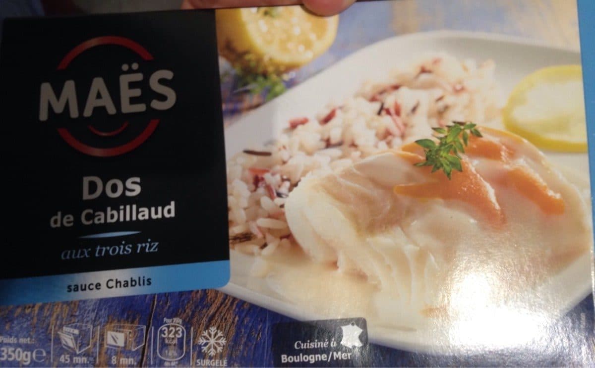 Maës Dos de cabillaud aux trois riz, sauce chablis packshot