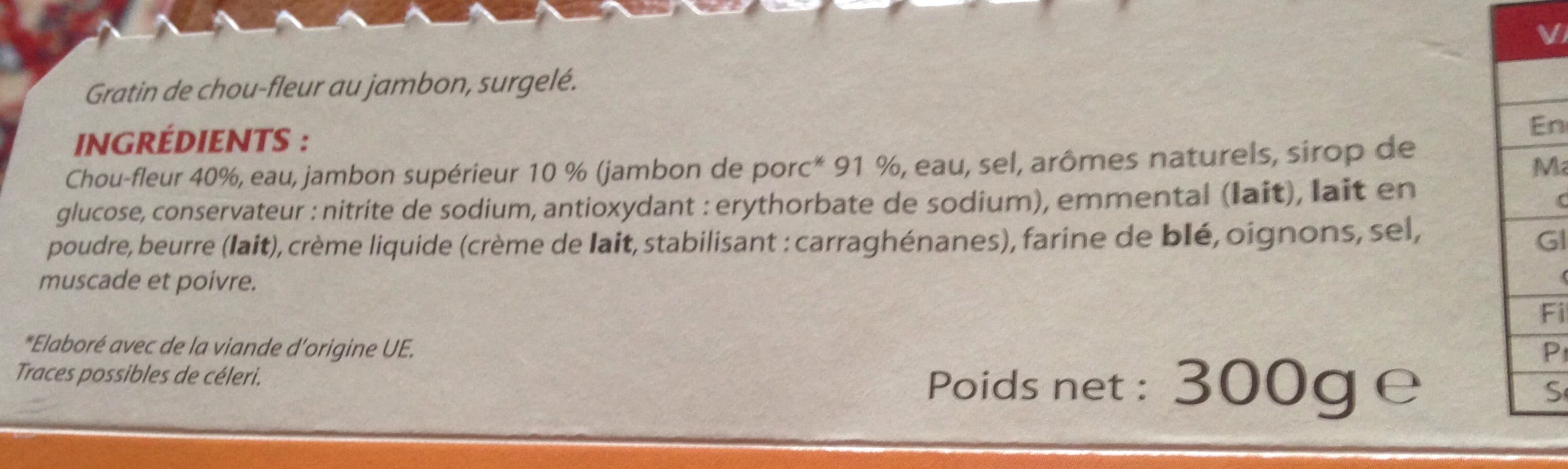 Fastcity Gratin de chou-fleur au jambon packshot
