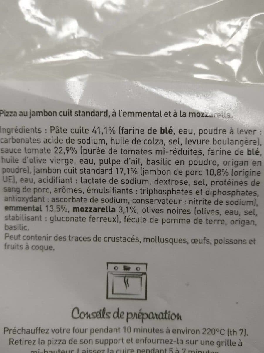 Open Food Facts Pizza jambon packshot