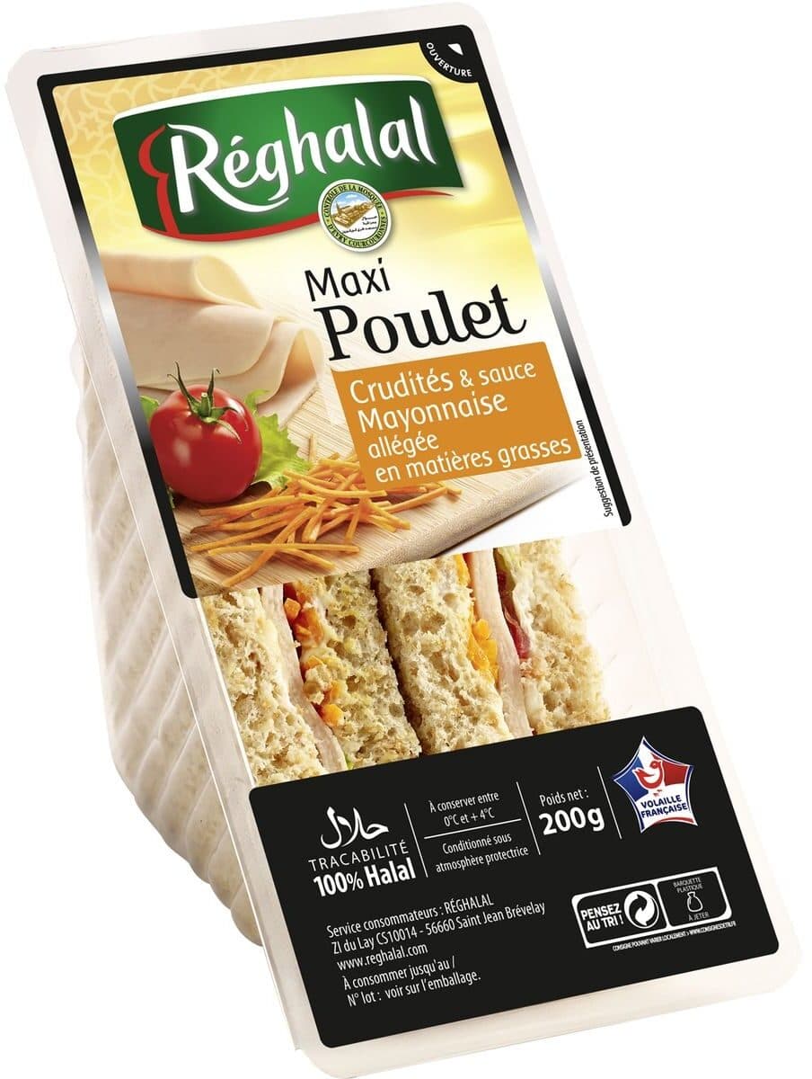 Réghalal Maxi poulet crudités & sauce mayonnaise allégée en matières grasses packshot