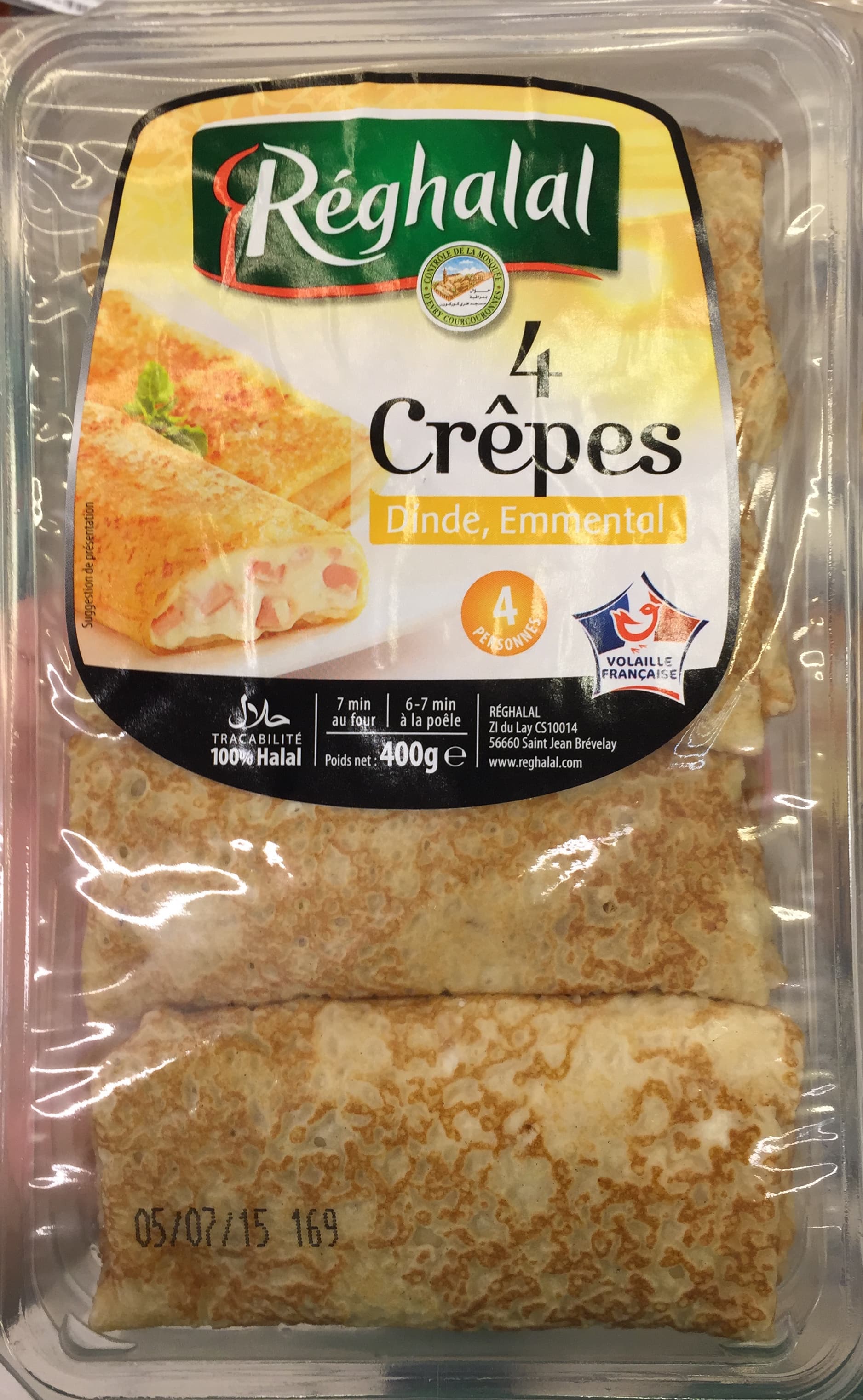 Réghalal 4 Crêpes Dinde, Emmental packshot
