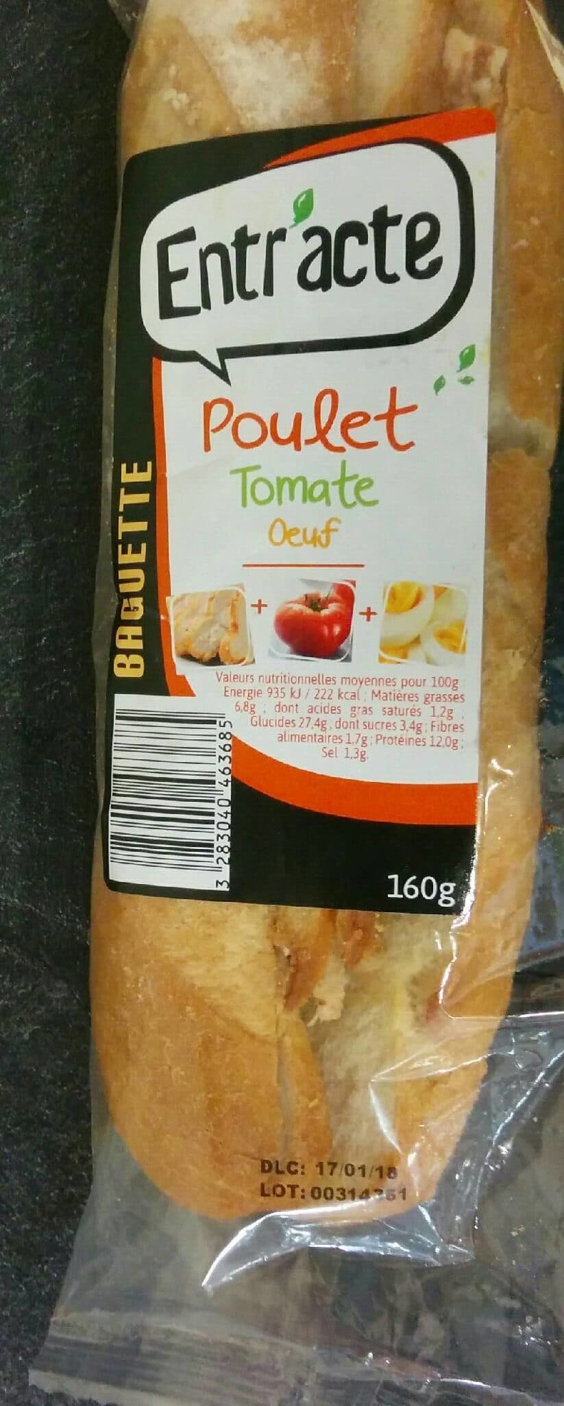 Entr'acte Sandwich Poulet tomate oeuf packshot