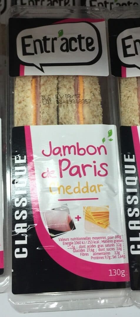 Entr'acte Jambon Cheddar, packshot