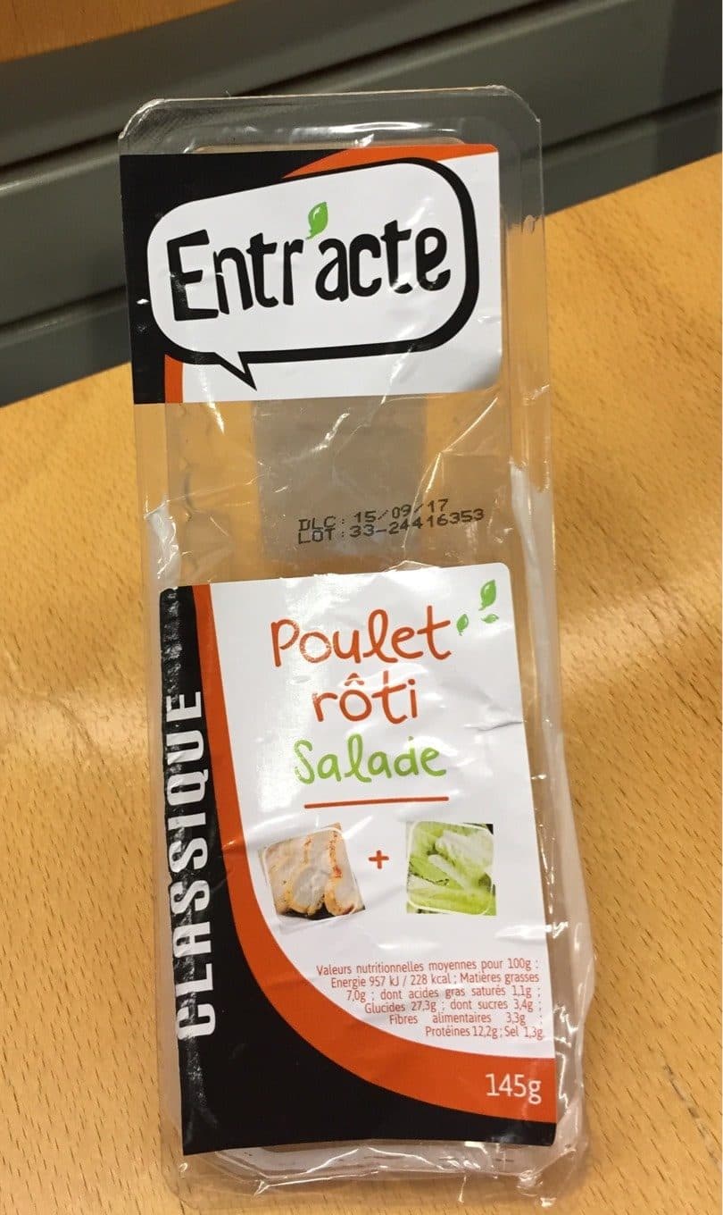 Entracte Sandwich Poulet Rôti Salade Et Mayonnaise Allégée packshot
