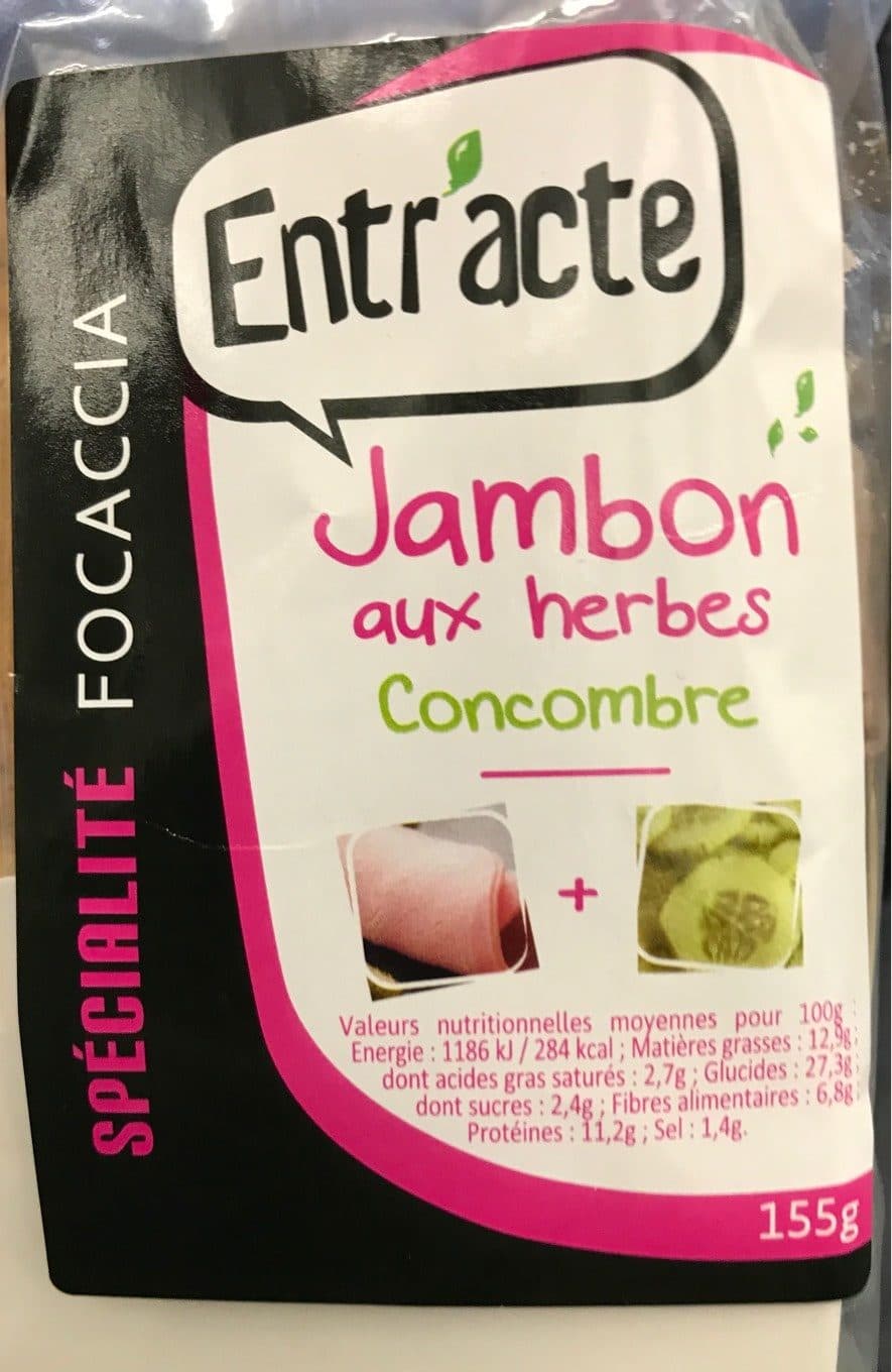 Entr'acte Jambon aux herbes concombre packshot
