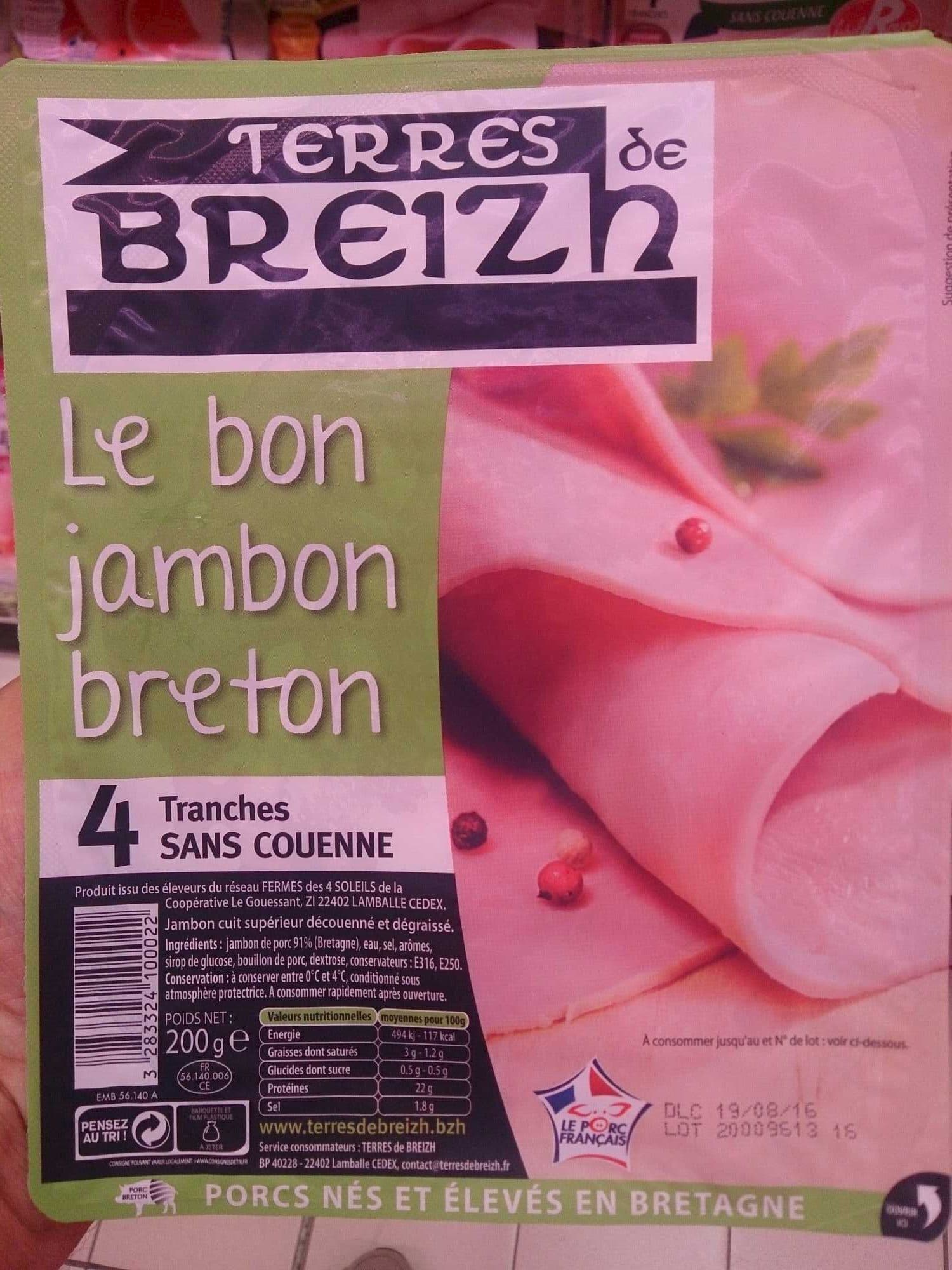 Terres de Breizh Le bon jambon breton packshot