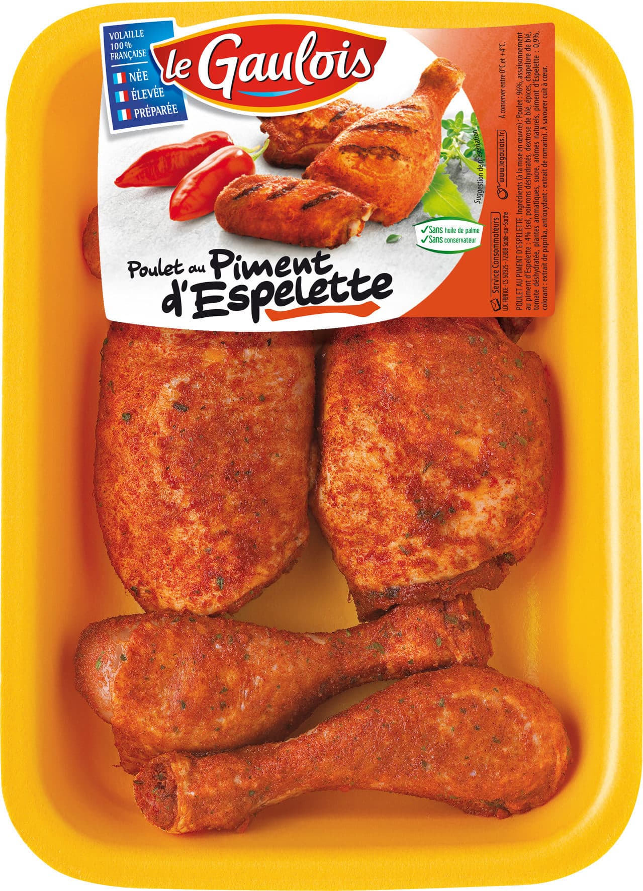 Le gaulois morceaux de poulet piment espelette PF 750g s/at packshot