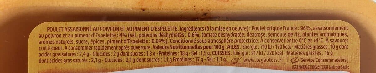 Le gaulois morceaux de poulet piment espelette PF 750g s/at packshot