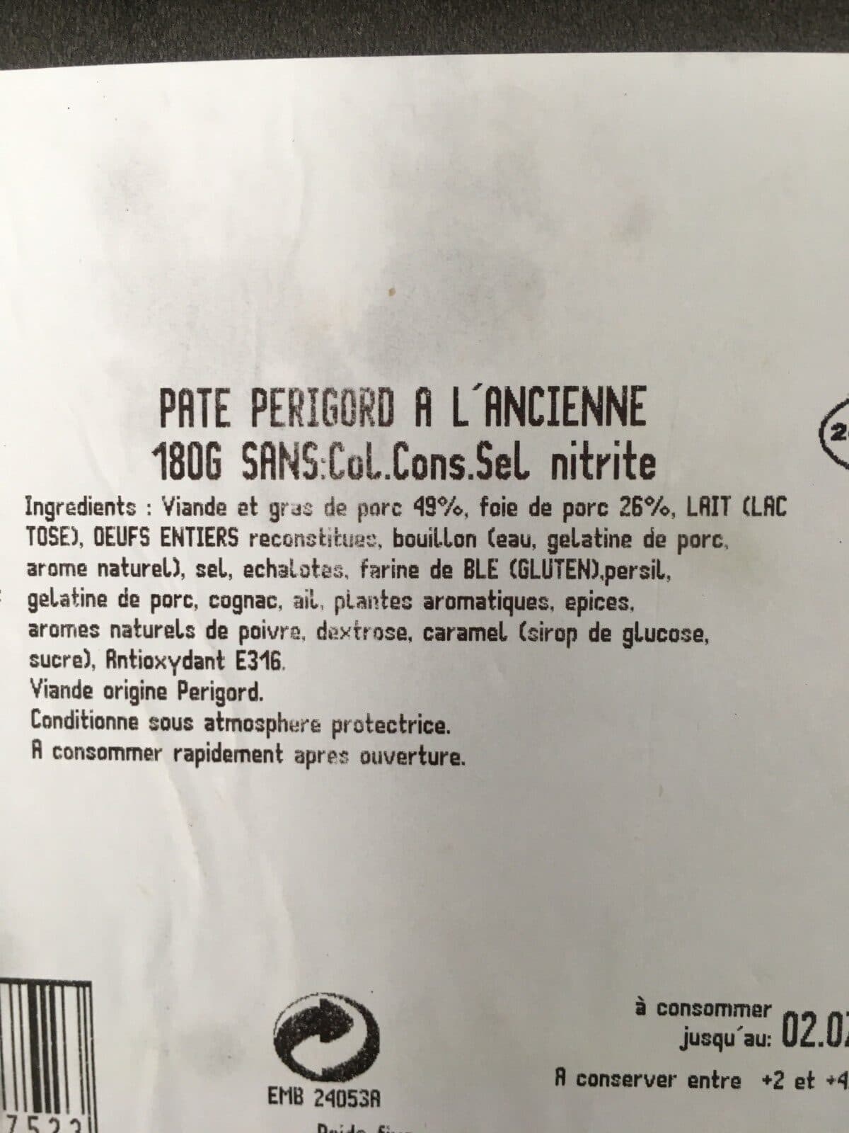 Open Food Facts Pate du Perigord a l'ancienne packshot