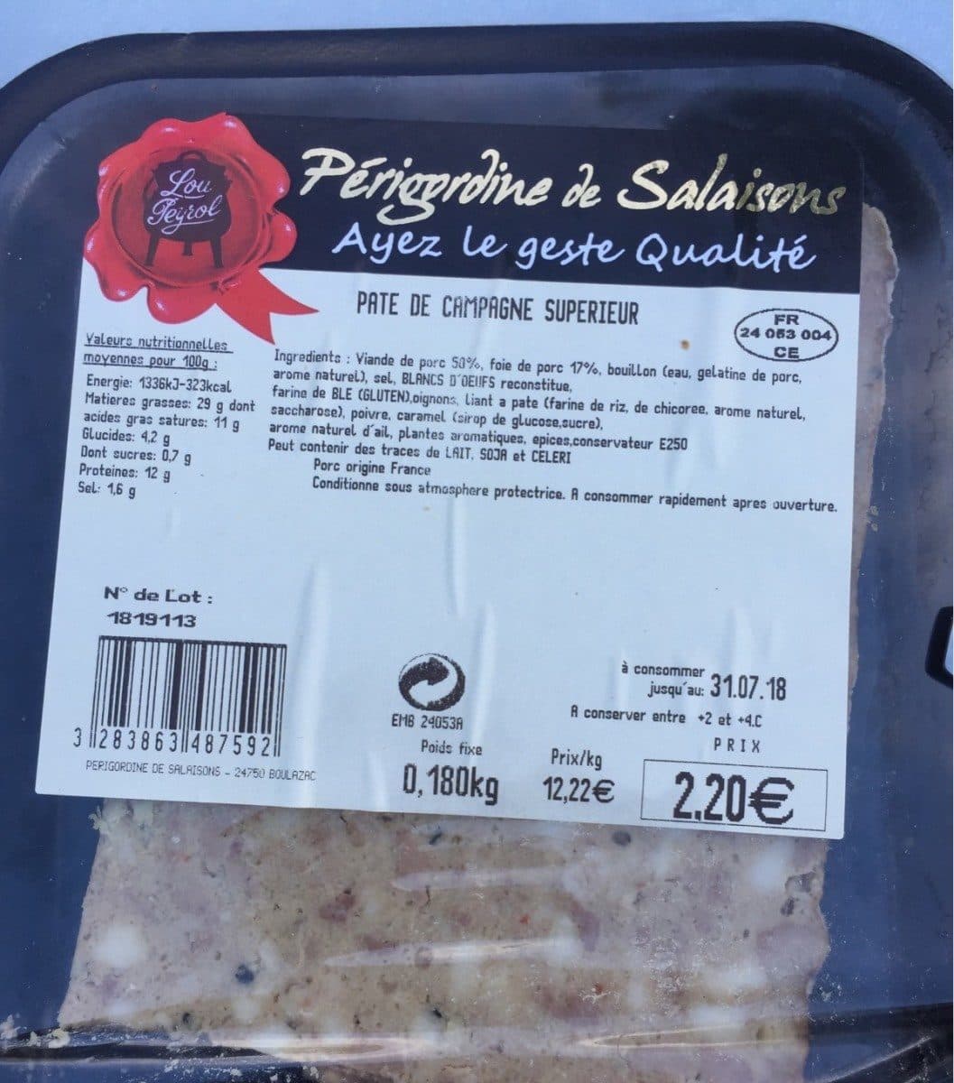 Open Food Facts Pâté de campagne packshot
