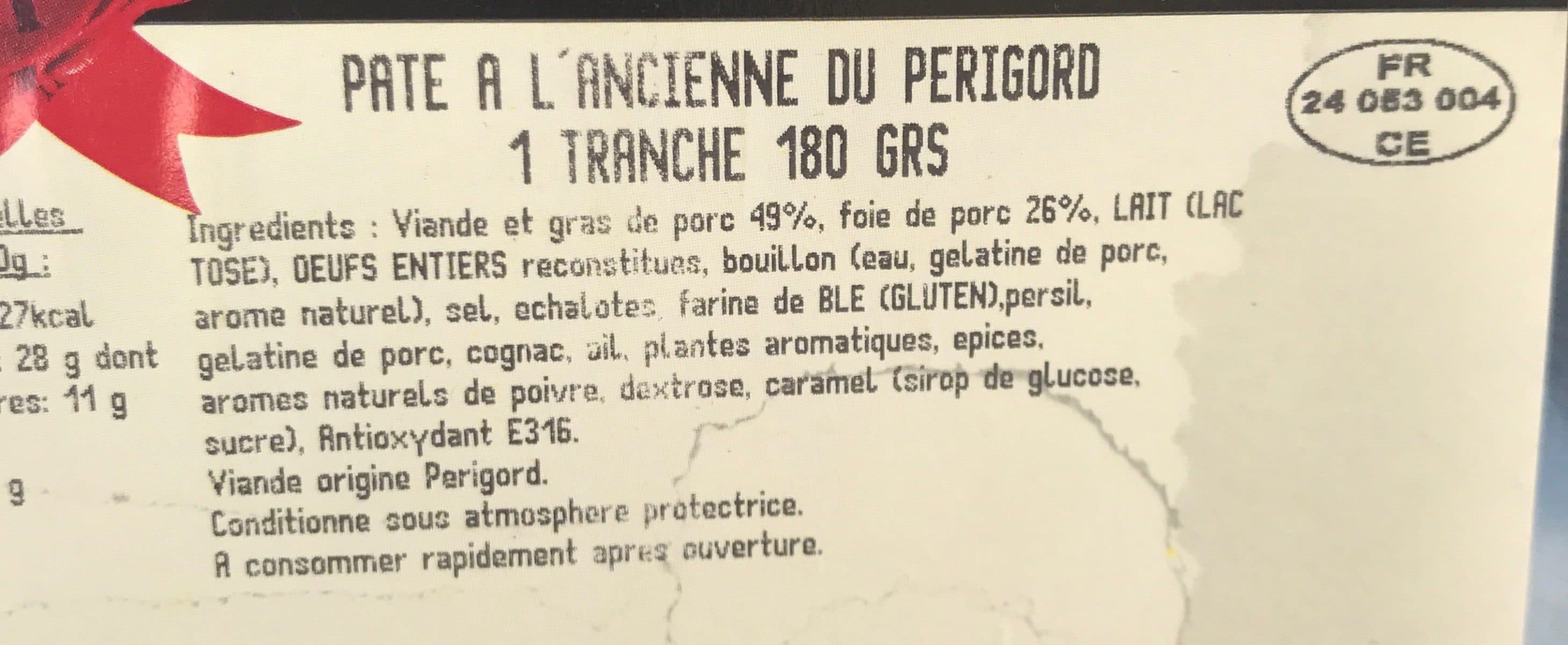 Open Food Facts Pate a l'ancienne du Perigord packshot
