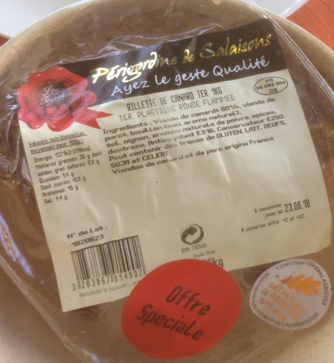 Open Food Facts Rilette de canard packshot