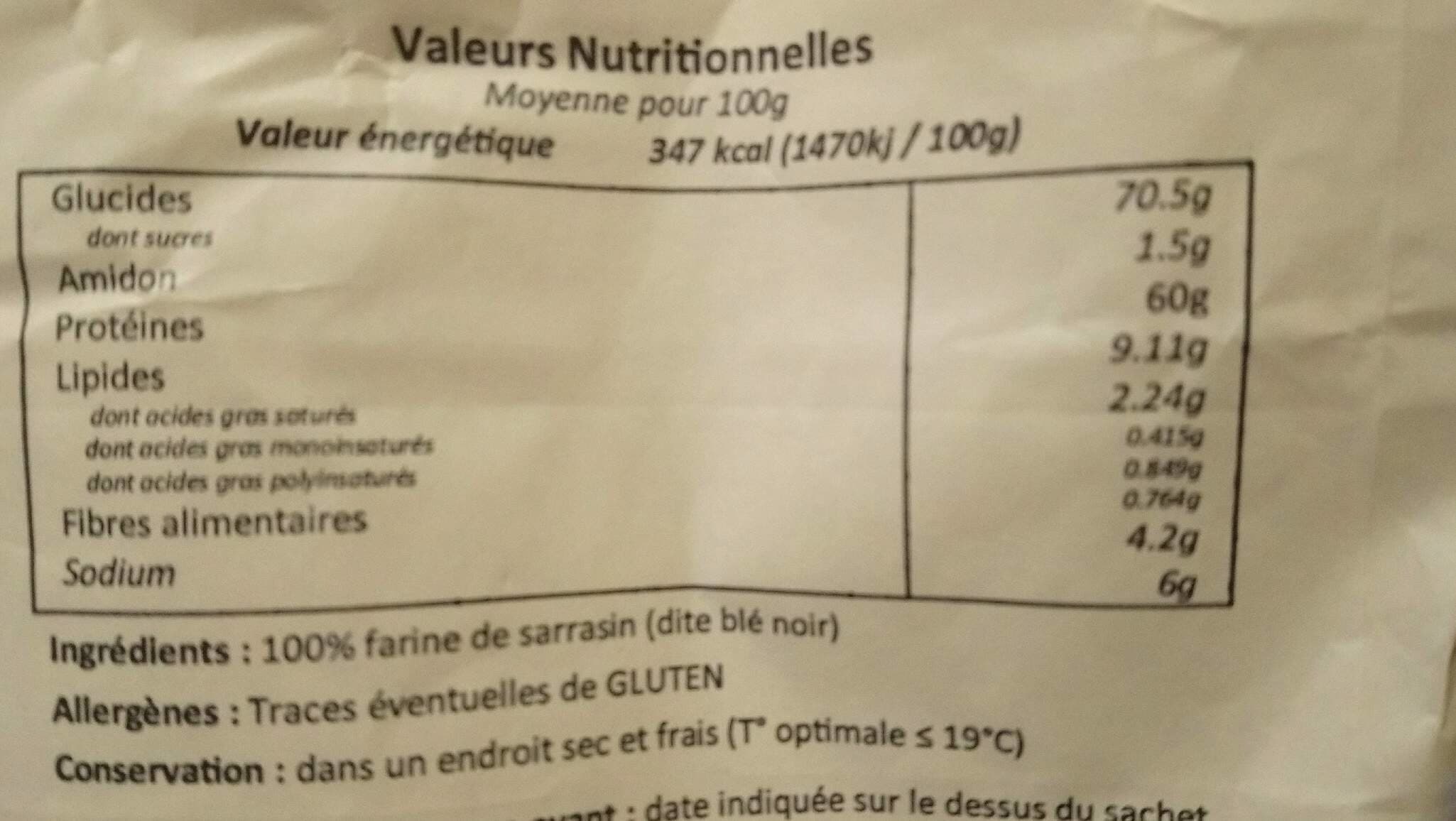 Open Food Facts Farine de blé noir packshot