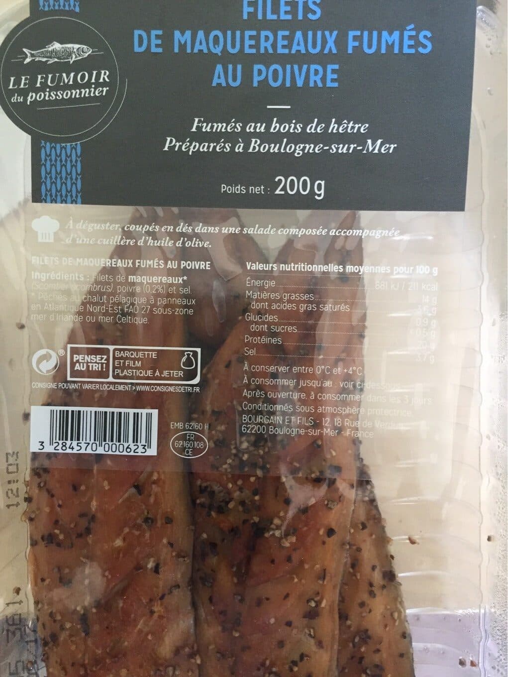 LE FUMOIR DU POISONNIER Filets de maquereau fumés au poivre packshot