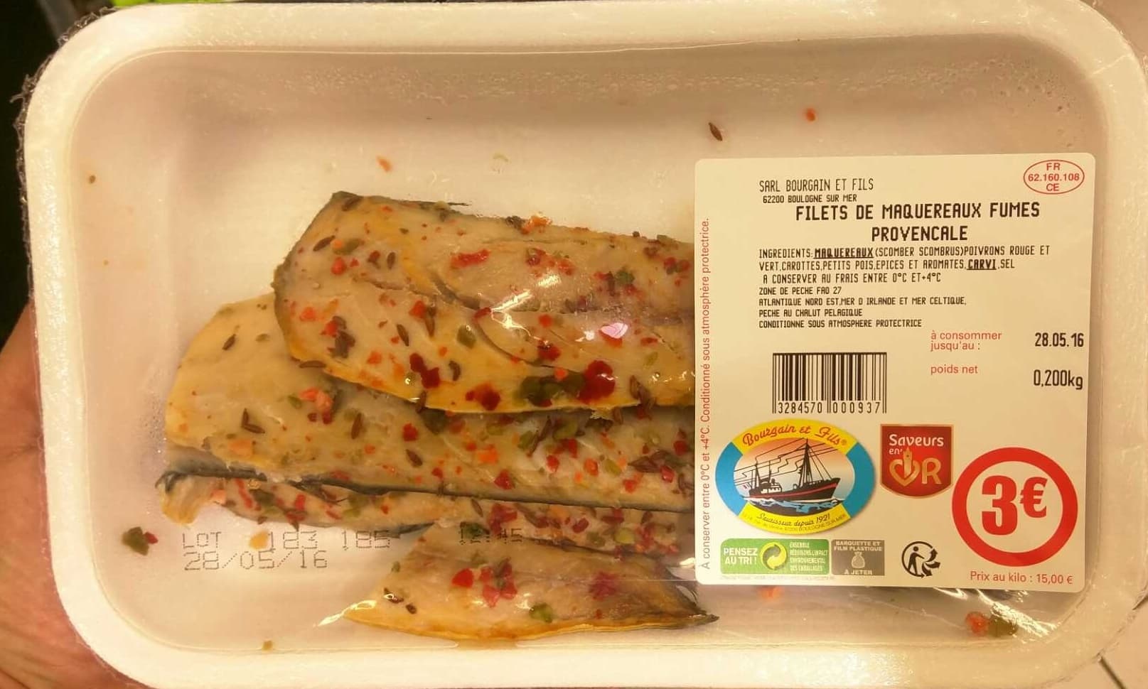 Bourgain et Fils Filets de Maquereaux fumés Provençale packshot