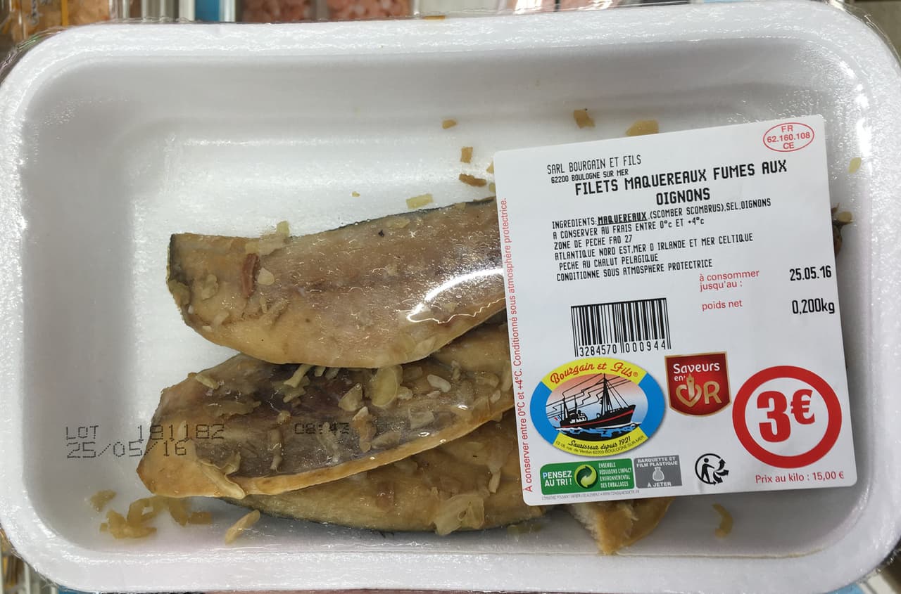 Bourgain et fils Filets de Maquereaux fumés aux oignons packshot