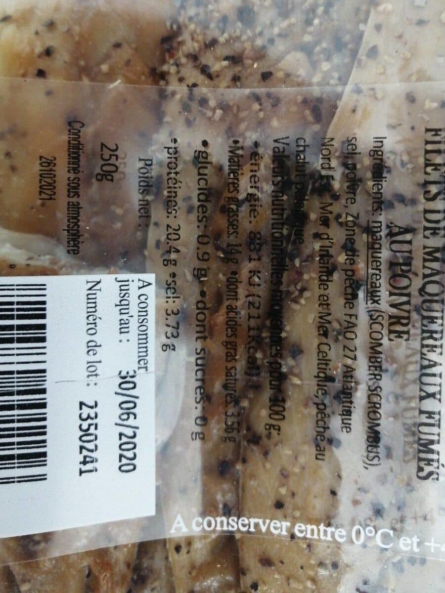 Open Food Facts Filets de maquereaux fumés au poivre packshot