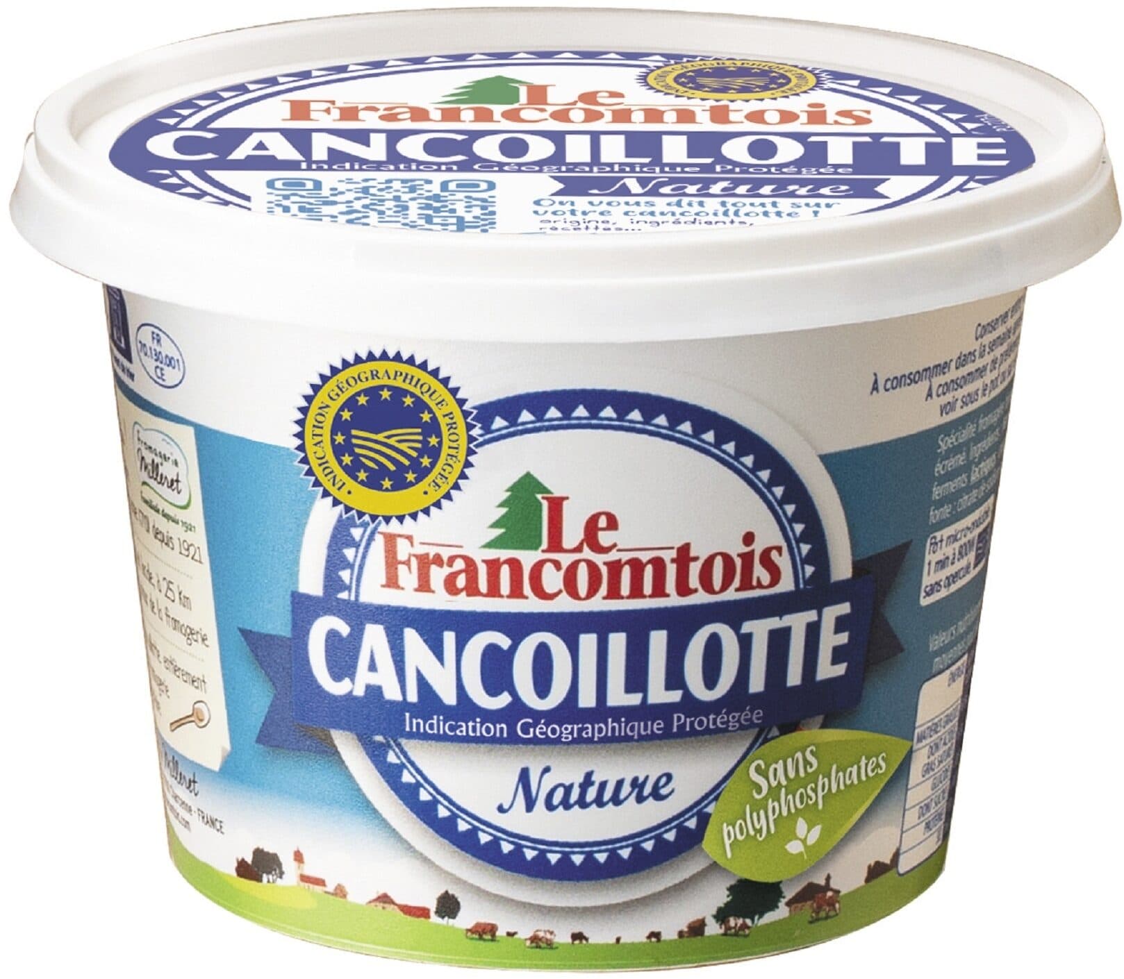 Le Francomtois Cancoillotte IGP Nature 250g marque packshot
