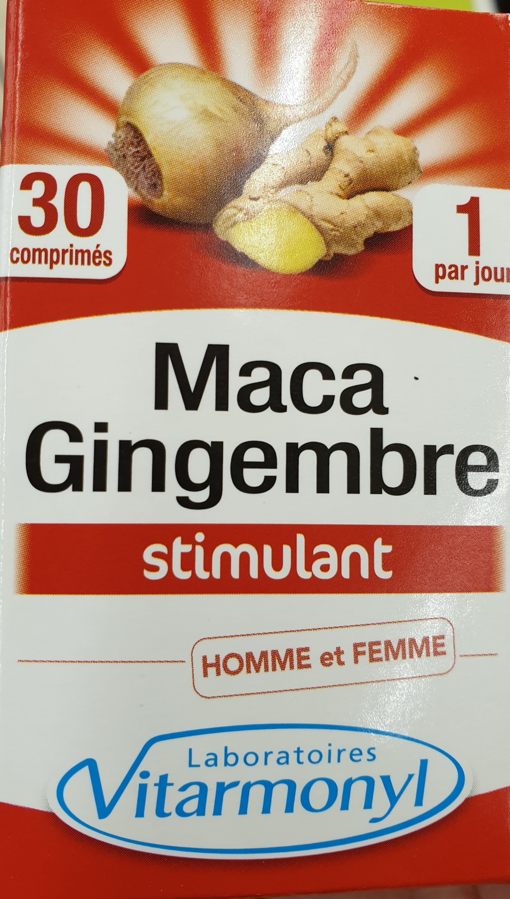 Laboratoires vitarmonyl Maca gingembre- Tonifiant sexuel packshot