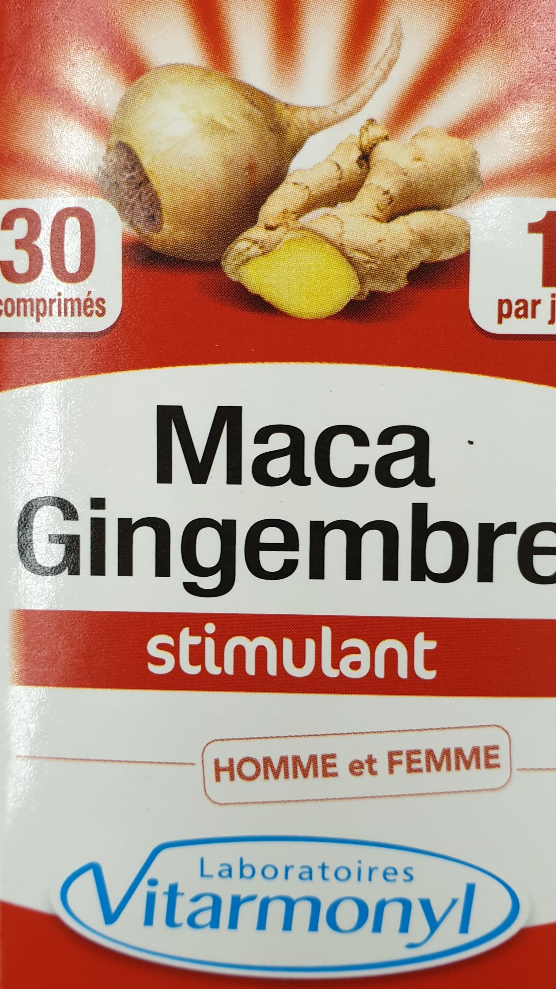 Laboratoires vitarmonyl Maca gingembre- Tonifiant sexuel packshot