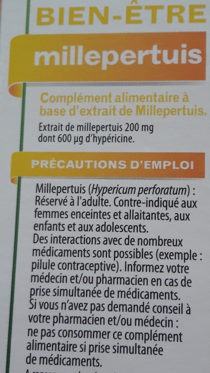Laboratoires vitarmonyl Moral Bien être. Millepertuis packshot