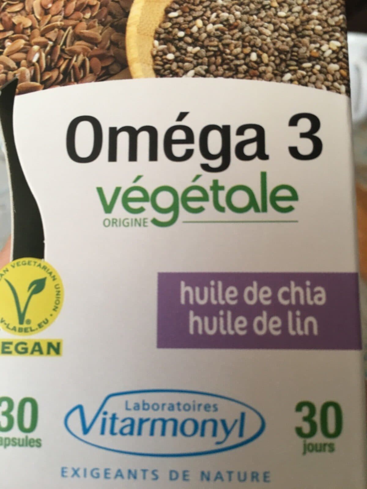 Laboratoires vitarmonyl Oméga 3 huile de chia, huile de lin packshot