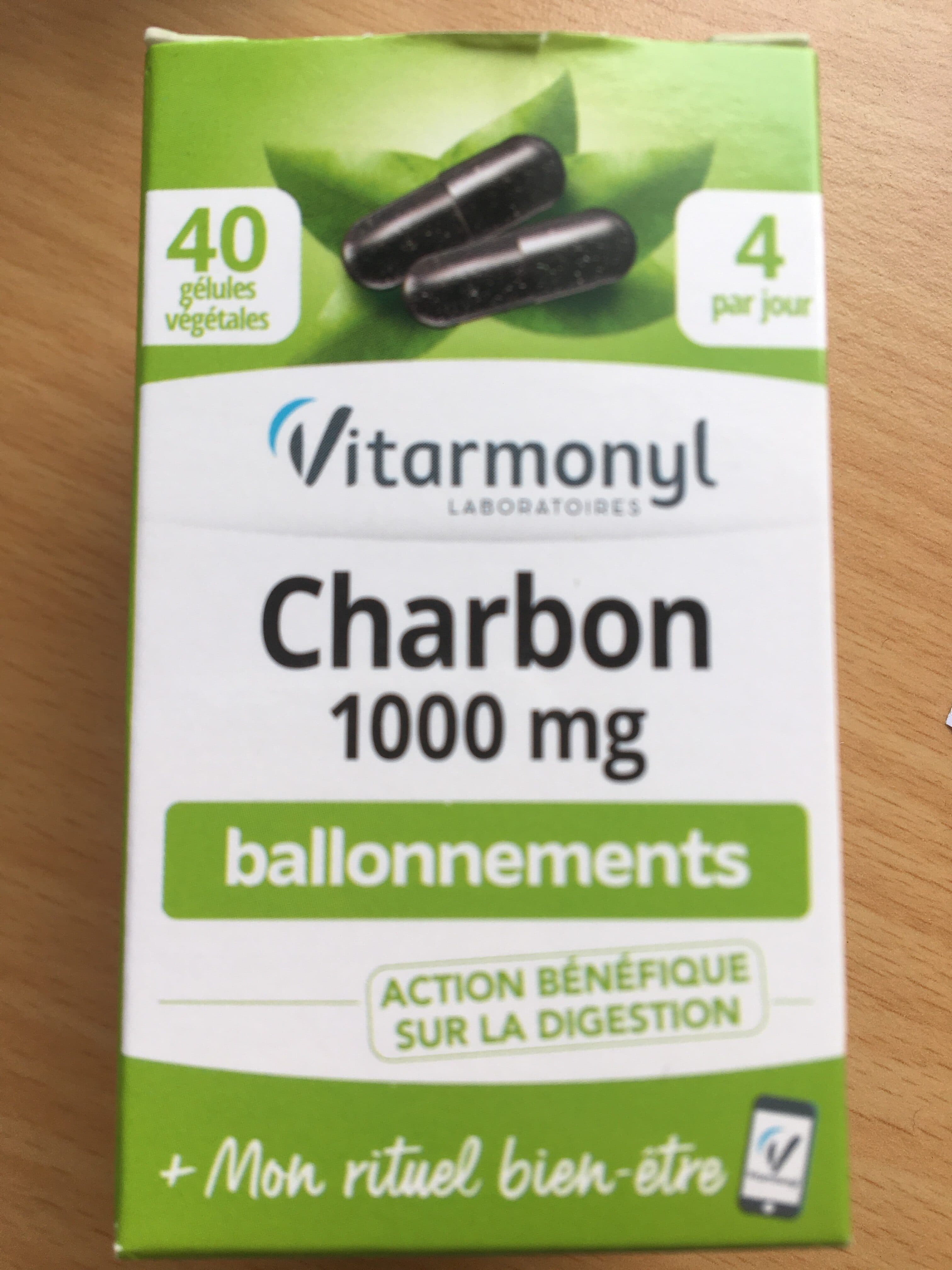 Vitarmonyl Charbon 1000 mg ballonnements packshot
