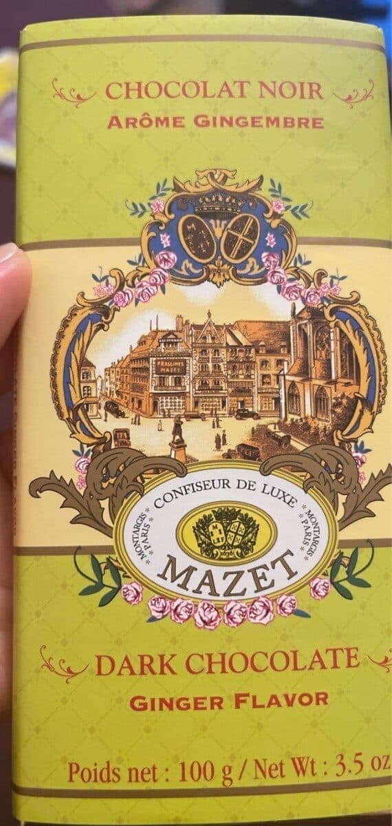 MAZET CHOCOLAT NOIR AROME GINGEMBRE packshot