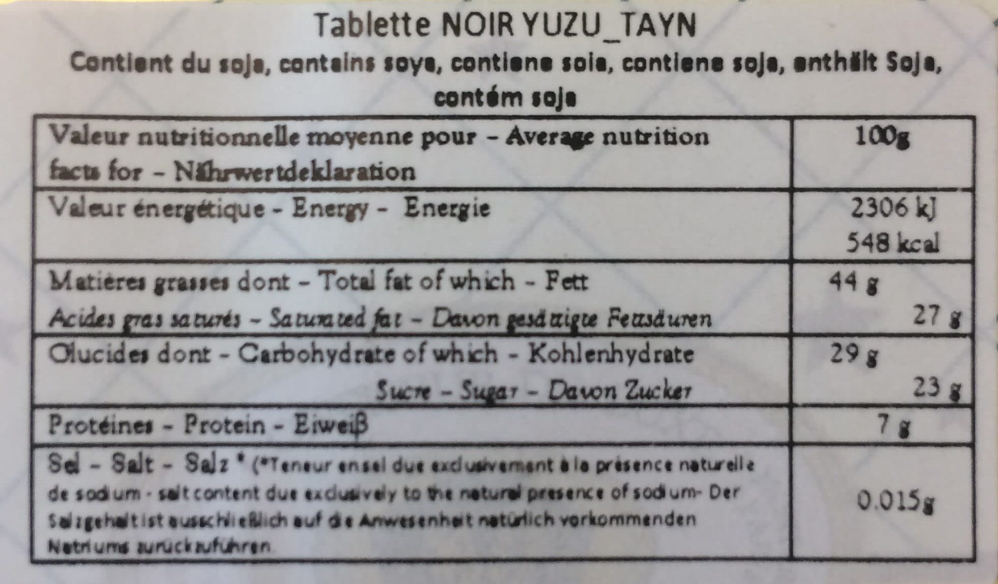 Mazet Chocolat Noir Yuzu packshot