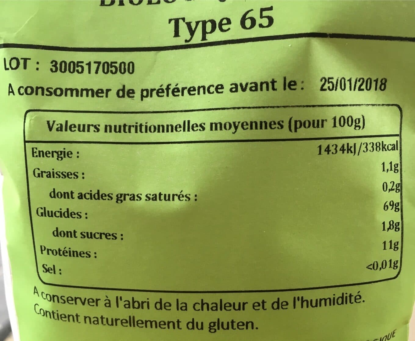 Moulins Waast Farine biologique NP 70 Type 65 packshot
