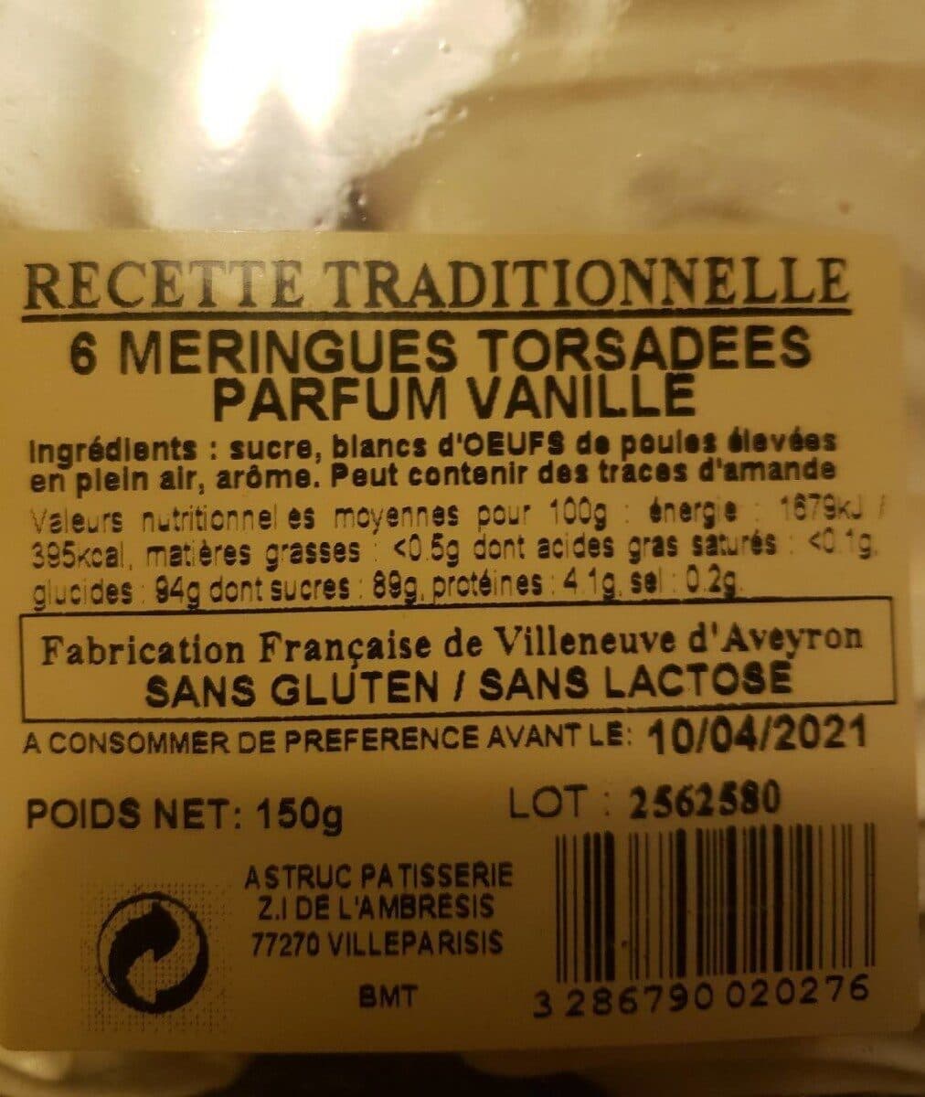 Astruc Pâtisserie Meringues Torsadées parfum vanille, 150g packshot